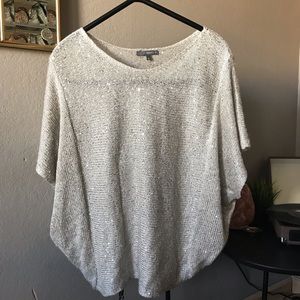 Oversized sequin pullover sweater